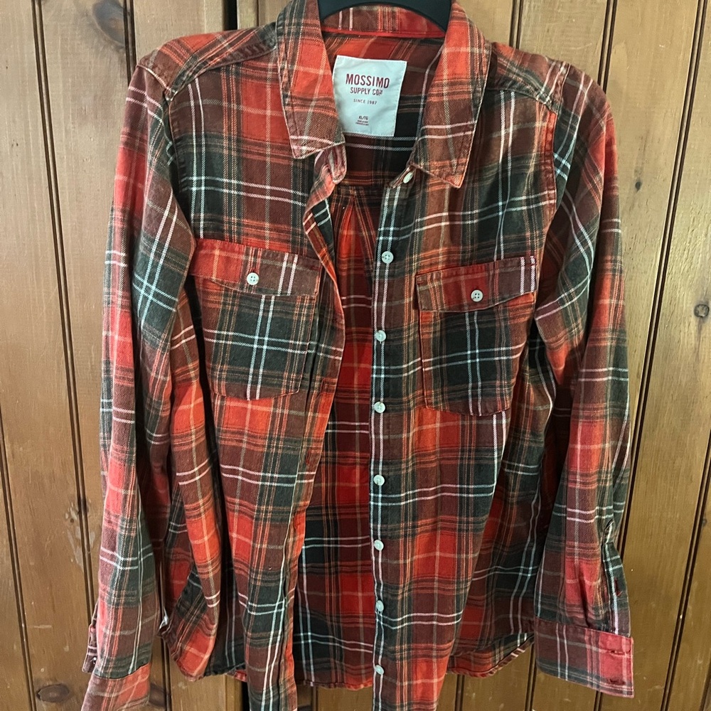 Mossimo Supply Co. Red Plaid Flannel Shirt - juniors